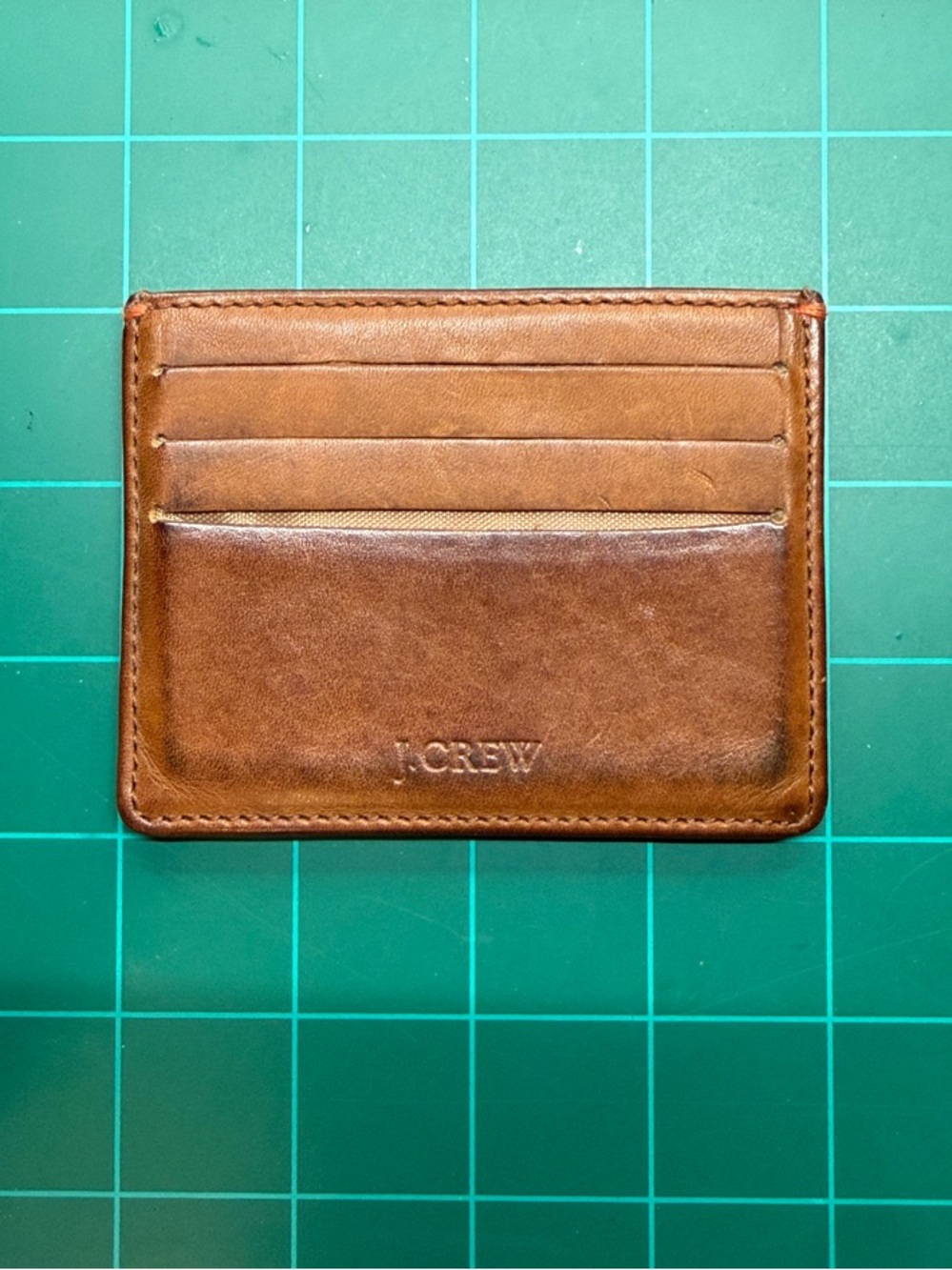 J. Crew Tan Leather Slim Card Holder